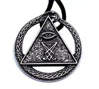 Ouroboros Sigillo di Satana Ciondolo Occhio Tutto Vedente Collana Angelo Gioi...
