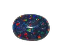 Ourona Opale Pietra Preziosa Ovale Forma Uovo 7x9mm Blu Scuro Colore Fuoco Opale Flatback Cabochon Perline Pietra per Creazione di Gioielli Anello-Rosso-Verde,1PC
