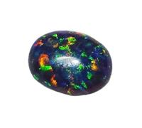 Ourona Opale Pietra Preziosa Ovale Forma Uovo 7x9mm Blu Scuro Colore Fuoco Opale Flatback Cabochon Perline Pietra per Creazione di Gioielli Anello-Blu-Verde,1PC