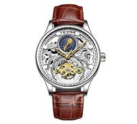 Ourui Orologi Da Polso,Hollow Moon Phase Tourbillon Orologio Meccanico Automatico Moda Uomo Impermeabile, Q
