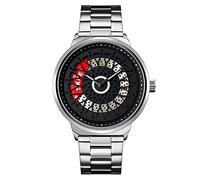 Ourui Orologi Da Polso,Il Tempo Creativo Sta Correndo Orologio Da Uomo Casual Al Quarzo Con Quadrante Cavo, Q