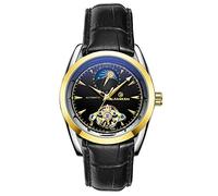 Ourui Orologi Da Polso,Orologio Da Uomo Tourbillon Orologio Impermeabile Automatico Con Display A Stella Orologio Meccanico Automatico Luminoso, Superficie Nera Oro Tra Le Cinture