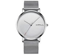 Ourui Orologi Da Polso,Piccolo E Semplice Orologio Al Quarzo A 3 Lancette Alla Moda, Argento Con Quadrante Bianco