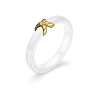 Ouruiba Anello in ceramica con iniziale X dorato Croisillon Zircone Gioielli Creatore Fede da donna - Nero Bianco, Ceramica