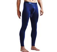 Ouruikia Pantaloni Termici da Uomo Calzamaglia Termica Modale Leggins Lunga Johns Biancheria Intima con Sacchetto Separato, Blu, L