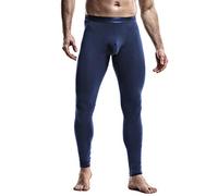 Ouruikia Pantaloni Termici da Uomo Leggings Invernali Lunghi Johns Pantaloni Termici Mutande 2 in 1, Blu, L