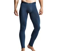 Ouruikia Uomo Biancheria Intima Termica Calzamaglia Modal Pantaloni Lunga Magnetici Termici Inverno Caldo Vita Bassa, Blu, S