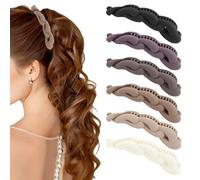 OuryTech Banana Clip, 6 pezzi di clip per capelli a banana opaca per capelli spessi, fermaglio per donne, tenuta forte per acconciature voluminose, accessori per coda di cavallo e chignon