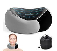 OuryTech Cuscino per Il Collo, Cuscino da Viaggio per Aereo e poggiatesta, Cuscino per Il Collo per Aereo con Memory Foam al 100%, Supporto per la Testa a 360°, Traspirante e Lavabile, Compatto per