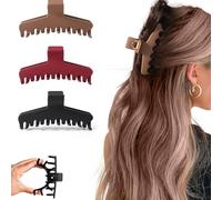 OuryTech fermaglio per capelli, 3 pezzi fermaglio a artiglio e fermaglio per capelli, grande fermaglio in silicone 4,3 pollici con tenuta flessibile, fermaglio antiscivolo per capelli spessi e ricci