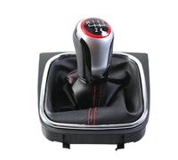 OUSDUO Pomello del Cambio A 5 E 6 Marce con Cuffia in Pelle per VW per Golf 5 6 R32 GTI GTD MK5 MK6 per Jetta per Scirocco Pomelli Leva Cambio(5 Speed)