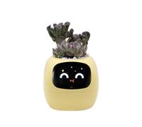 OUSEITECH Grazioso vaso da fiori intelligente, interattivo, multifunzionale, intelligente, Big Data con 7 sensori per facilitare la semina, per piante grasse e altre piccole piante (giallo)