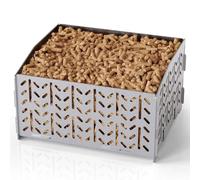 OUSFOT Braciere Stufa a Pellet in Acciaio Inossidabile 430, 30 x 25 x 17 cm, 2,8 kg Portatile Bruciatore Pellet per Camino Aperto, Inserto Camino a Pellet per Poele a Legno