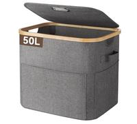 OUSFOT Cesto Portabiancheria Sporca 50L, Cesta Panni Sporchi con Grandi Tasche Anteriori e una Robusta Maniglia, Impermeabile Laundry Basket Per Armadi a Muro, Camere da Letto, Lavanderie, Bagno
