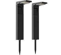 OUSFOT Faretti Giardino IP65 Lampade da Giardino Solari con 2 Modalità di Illuminazione Luci Giardino Energia Solare a Terra per Percorso Vialetto da Giardino,Cortile - 2 Pezzi, YH0801-01