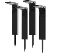 OUSFOT Faretti Solari a Led da Esterno RGB con 8 Modalità Colore, 2000 mAh Impermeabile Lampada Solare da Giardino con 30 LED, Luci Solari da Esterno per Vialetti, Feste, Natale, Halloween, 4 Pezzi