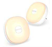 OUSFOT Luce Notturna Bambini Automatiche Luce Notturna Led con Sensore Crepuscolare Cura Degli Occhi Plug-and-Play & Batteria Ricaricabile per Allattamento Camera Corridoio Cucina Scale 2 Pezzi