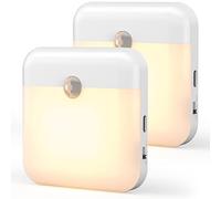 OUSFOT Luce Notturna LED, 2 PCS Sensore di Movimento per Interni, Luce Notturna Automatica con Attacco Magnetico, Luce Notturna per Bambini per Cameretta, Cucina, Corridoio, Scala, Soggiorno