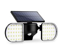 OUSFOT Luce Solare LED Esterno Lampada Solare da Parete con Pannello 56 LED Impermeabile Luci Solari Sensore di Movimento Sicurezza Faretti Solari Garage
