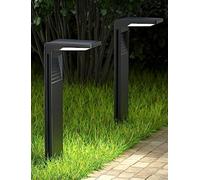 OUSFOT Luci Solari da Esterno 30LED Faretti Solari per Esterni Impermeabile IP65, con 2 Modalità di Illuminazione a Terra per Percorso Vialetto da Giardino - 2 Pezzi