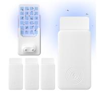 OUSFOT Trappola Mosche,4 Dispositivi 20 Carte Trappola Moscerini Plug-in per Zanzare, Moscerini Della Frutta per Ufficio Domestico Bianco