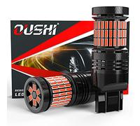 OUSHI 7443 T20 Lampadina LED, Canbus W21/5W 7440 WY21W 4000LM 12V-24V 21W Posteriore Fendinebbia Luce Del Freno Fanale Posteriore, Rosso Brillante (Confezione Da 2)