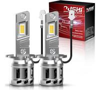OUSHI Lampadine LED H3 Aggiornate - 600% Più Luminose, 6500K Bianco Xenon, Mini Con Ventola, Non Polarità, 16000LM, Plug and Play (2 Pezzi)