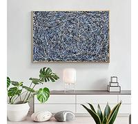 OUSHION ART Jackson Pollock Abstract Blue Artwork Dipinti Black White Line Canvas Poster e Stampa Wall Pictures per Farmhouse Decor 40x60cm innerframe