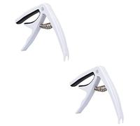 OUSIKA 2pcs Picks Clip-on Fast Clamp Style Guitar Classic White Bass Universal Banjo on Capo for Mandolin Change Electric Clip Accessory Ukulel Replacement - Guitars Ukulele Electirc Chitarre