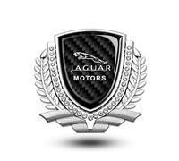 OUSIKA Adesivo Distintivo in Cristallo Finestrino Laterale Auto, Decalcomania con Emblema in Lega 3D, Accessori Decorazione, per Jaguar XF XFL XJ XJL XE XEL XK XKR XJ6 I Pace Fpace Epace,Silver