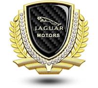 OUSIKA Adesivo Distintivo in Cristallo Finestrino Laterale Auto, Decalcomania con Emblema in Lega 3D, Accessori Decorazione, per Jaguar XF XFL XJ XJL XE XEL XK XKR XJ6 I Pace Fpace Epace,Gold