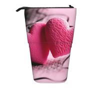OUSIKA Astuccio con due cuori rosa in piedi carino astuccio telescopico portapenne pop up portapenne astuccio trucco per Natale vacanza regalo, Nero , Taglia unica, Portamonete