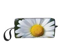 OUSIKA Beauty case portatile da donna, con margherita bianca selvatica, borsa per il trucco da viaggio, borsa per la ricezione giornaliera, borsa da toilette di grande capacità, bianca, taglia unica,