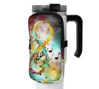 OUSIKA Borsa per bottiglia d'acqua con stampa astratta con simbolo di musica astratta borsa per bottiglie sportive portatile borsa accessori per bottiglie con cerniera borsa da cintura per uomo donna,