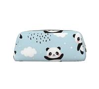 OUSIKA Borsa per trucchi in pelle con panda, astuccio da viaggio, trousse per cosmetici, borsa per riporre oggetti quotidiani da donna, Oro, Taglia unica