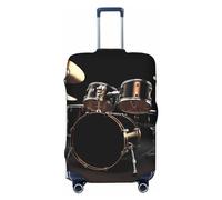 OUSIKA Copertura per bagagli, lavabile, elasticizzata, per valigie, set di tamburi freddi, antigraffio, adatta per valigie da 45-81 cm, Nero , L