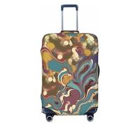 OUSIKA Copertura protettiva per valigie, lavabile, elasticizzata, modello Romano Art, antigraffio, adatta per valigie da 45-81 cm, Nero , M