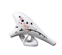 OUSIKA Ocarina Ocarina in ceramica a 12 fori for principianti con design antiscivolo Dipinto a mano Ocarina in ceramica Alto C for regalo di età superiore ai sei anni Flauto