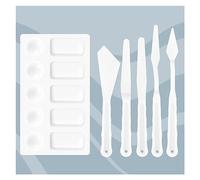 OUSIKA Set di spatole for pittura, tavolozza da 10 pozzetti e 5 pezzi, spatola for pittura a olio, spatola for artigianato artistico, for miscelare i colori Colore