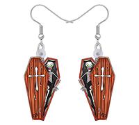 OUSIO Halloween Acrilico Bara Orecchini Spaventoso Funerale Morte Scrigno Ciondola Gioielli Ipoallergenici Per Le Donne Fascino Festival Decor Regali, Medium, Acrilico, Nessuna pietra preziosa