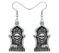 OUSIO Orecchini in acrilico spaventoso con pietra tombale horror triste mietitore tomba ciondola gioielli ipoallergenici per le donne giorno dei morti regali spettrali, Medium, Acrilico, Nessuna