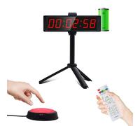 Ousmile Countdown Timer, 12/24H Orologio da Parete Digitale con Telecomando, Ricaricabile Cronometro Sportivo con Pulsante di Avvio/Arresto, Intervallo Cronometro con Supporto, Timer per Home Gym