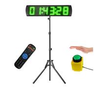 Ousmile Timer con Pulsante Start/Stop, Timer Conto alla Rovescia, Orologio da Parete Digitale 5 Pollici con Supporto, Cronometro Sportivo con Telecomando, 12/24H Time Digitale LED per Maratona Casa