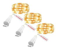 OUSMIN Luci Decorative LED USB Ricaricabili, 2m 20 LED Fairy String Lights, a Batteria per Barattoli, Matrimonio, Centrotavola & Decorazioni Natalizie