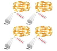 OUSMIN Luci Decorative LED USB Ricaricabili, 2m 20 LED Fairy String Lights, a Batteria per Barattoli, Matrimonio, Centrotavola & Decorazioni Natalizie