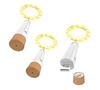 OUSMIN Luci della stringa, luci della bottiglia di vino ricaricabili USB con sughero, versione 2024 USB Fairy Light per il partito di Natale