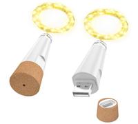 OUSMIN Luci della stringa, luci della bottiglia di vino ricaricabili USB con sughero, versione 2024 USB Fairy Light per il partito di Natale