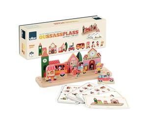 Oussassplass la Città Ingela P. Arrhenius Gioco Educativo Bambini 3+ | 9 pezzi in legno e 60 carte | livelli di difficoltà evolutivi | sviluppa osservazione e logica | idea regalo ludica oggi
