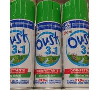 Oust 3 in 1 Spray 3 PEZZI Elimina Odori Disinfettante Superfici Tessuti 400mlx3