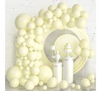 Ousuga Kit di 105 ghirlande di palloncini gialli macaron - 105 pezzi di diverse dimensioni 12 25 30 30 45 cm per compleanno baby shower matrimonio decorazione festa